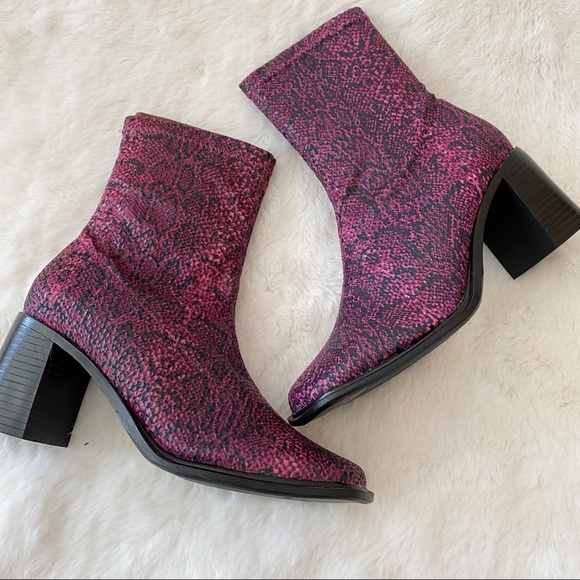 square toe snakeskin boots